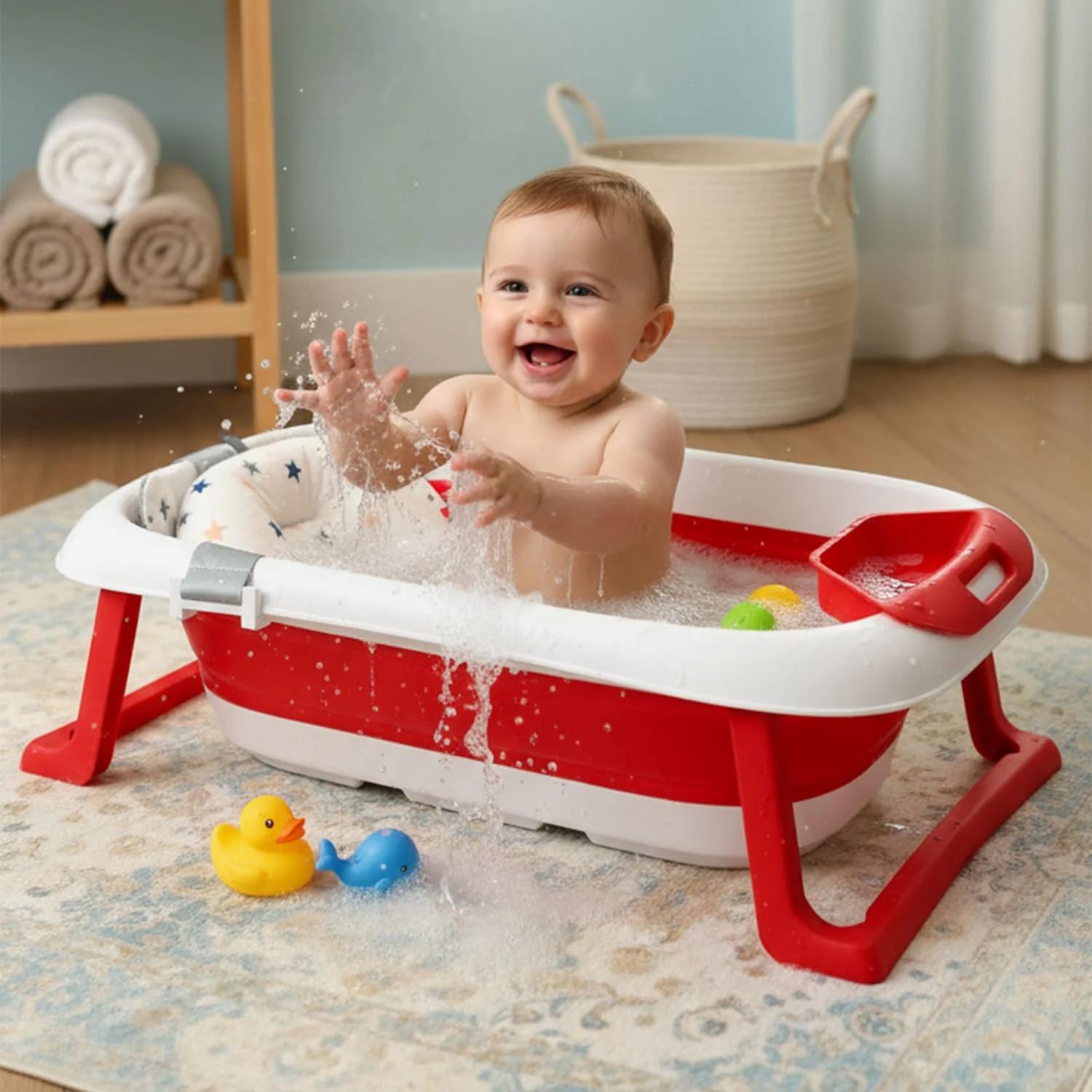 StarAndDaisy Foldable Infant Bath Tub with Cushion