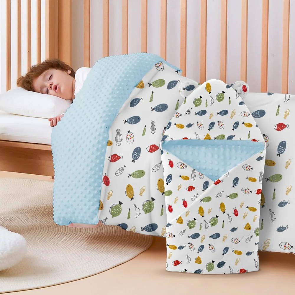 StarAndDaisy Super Soft Aqua Baby Blanket with Bubble Plush Texture