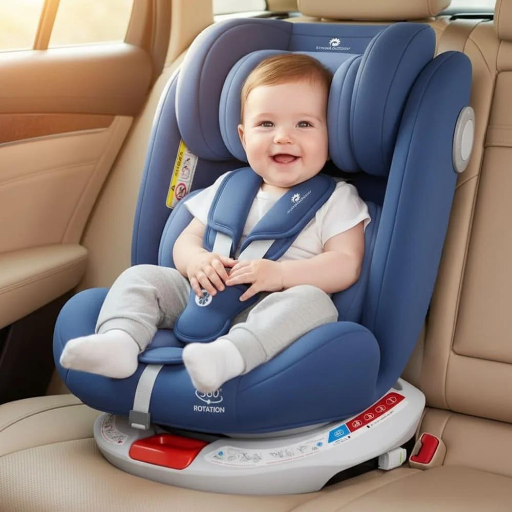 StarAndDaisy Baby Car Seat, Adjustable Recline, 360° Rotating ISOFIX with Five