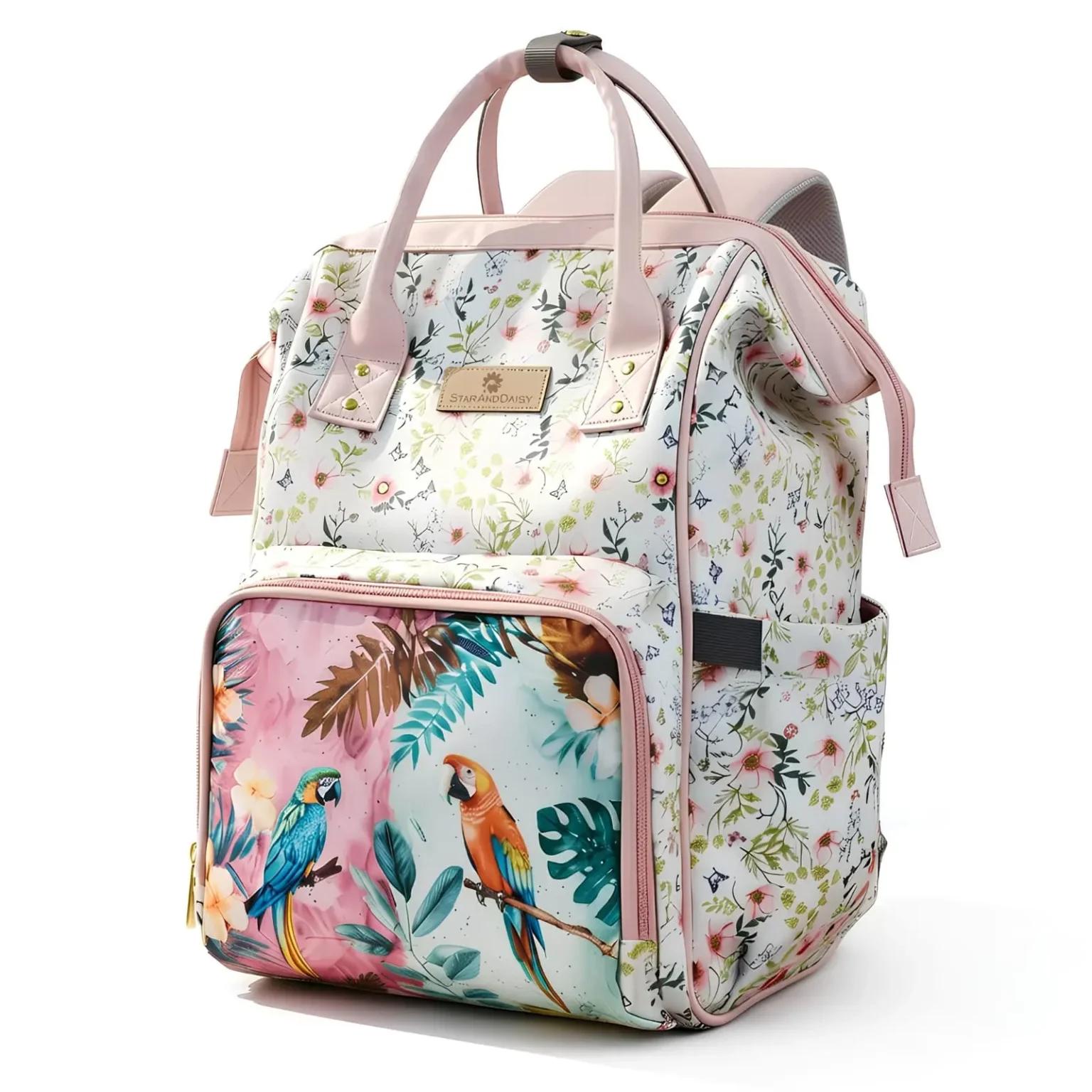 Stylish Floral Diaper Bag for Moms & Dads 