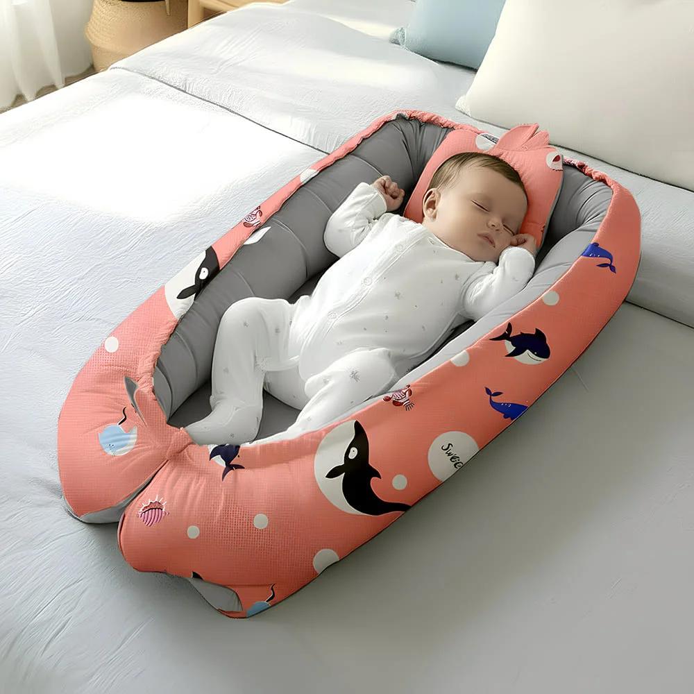 StarAndDaisy Baby Nest Oval Shaped Baby Bed and Lounger, Soft, Breathable