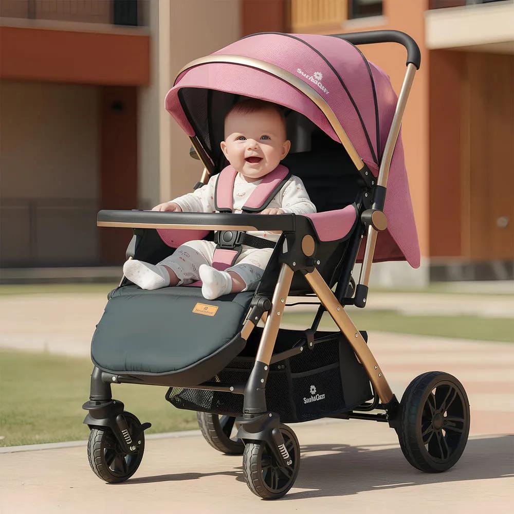 StarAndDaisy Luna Luxe Baby Stroller – Stylish Convertible Pram & Pushchair with Canopy