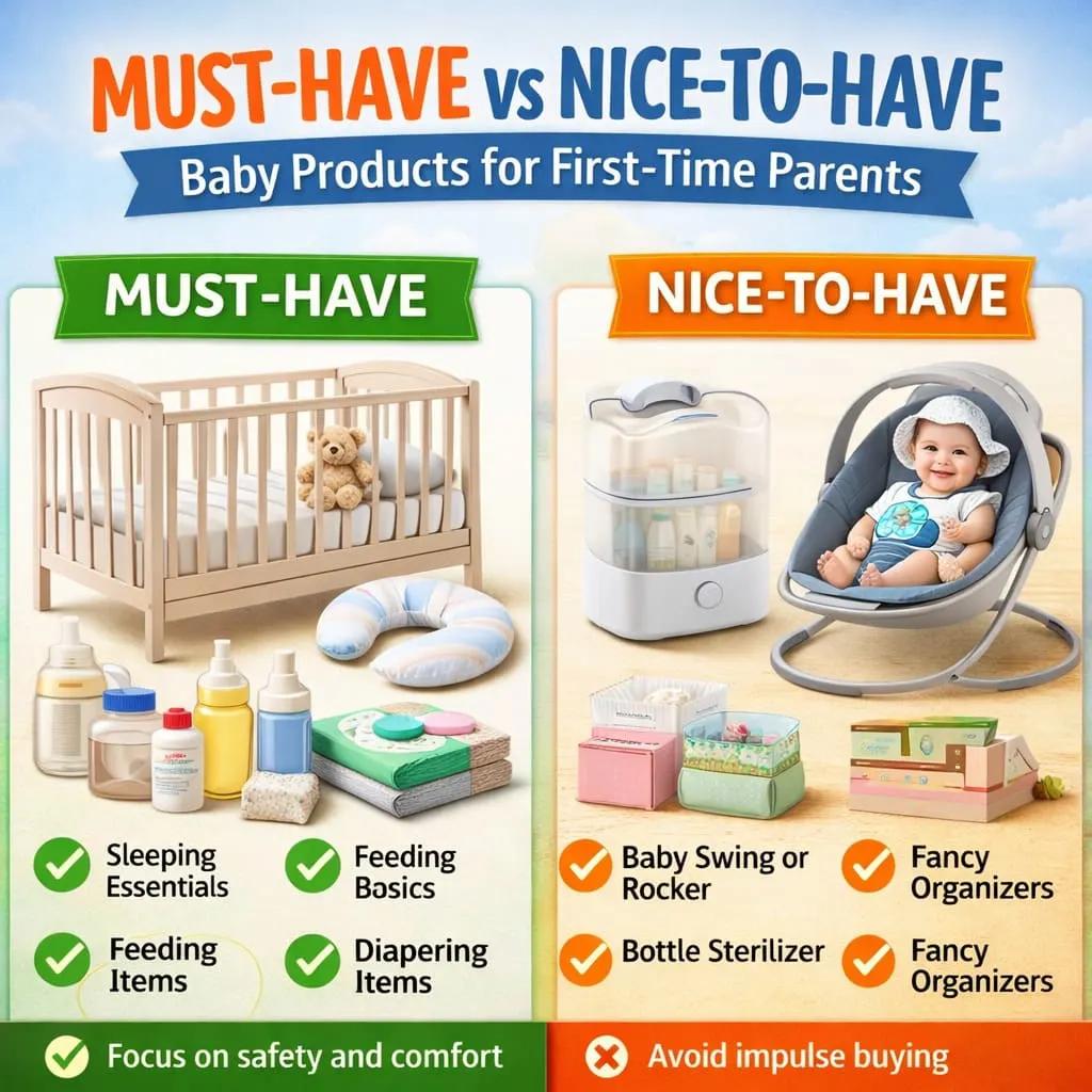 Must-Have vs Nice-to-Have Baby Products for First-Time Parents