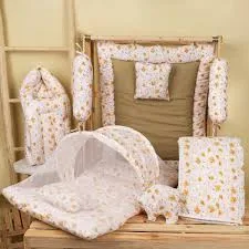 bedding set and pillows