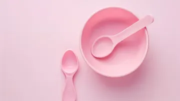 feeding spoons and plates